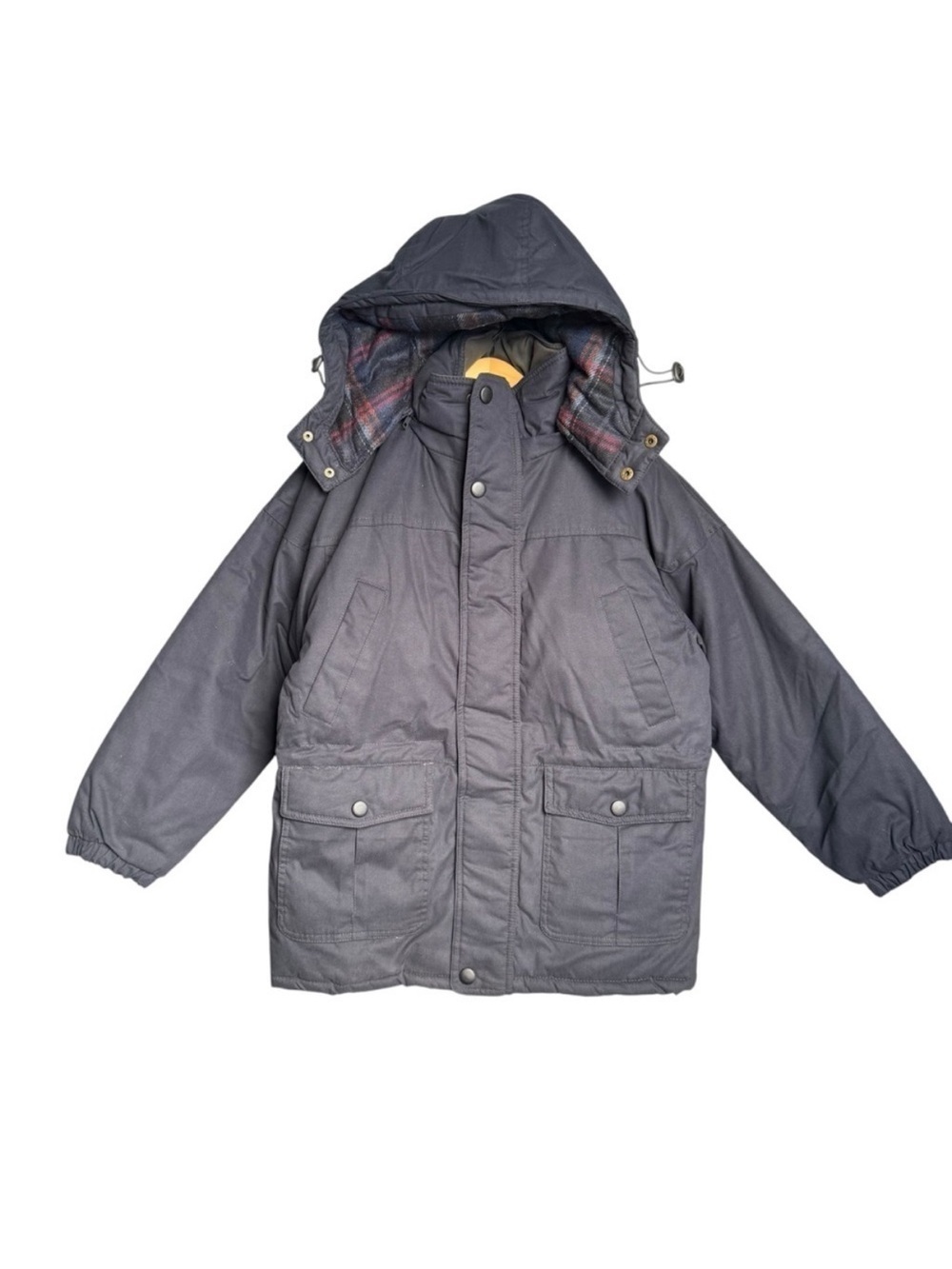Vintage Ice Force Winter Coat Jacket Boys 14 Navy Plaid Fleece Lined NWT